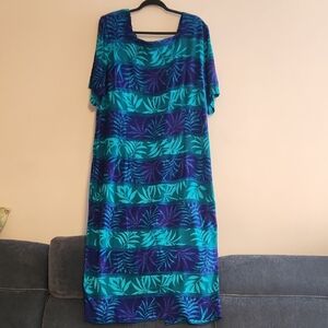 John Philips  Tropical Floral Short Sleeve Midi Dress Sz 22W Plus